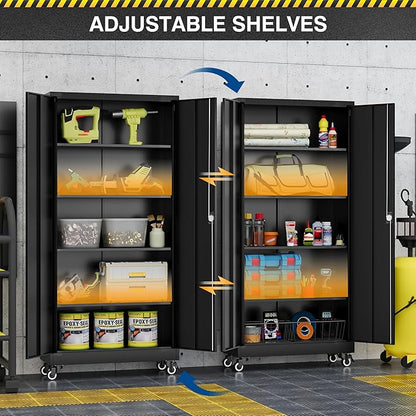 Metal Rolling Storage Cabinet-74.6” Tall Steel File Cabinets - Image 4