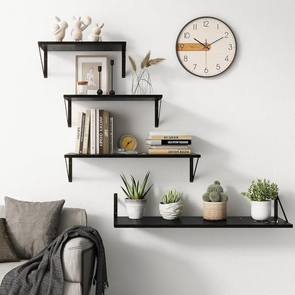 Fun Memories Black Floating Shelves 18 Inch Long, Rustic Floating Shelf - Image 6