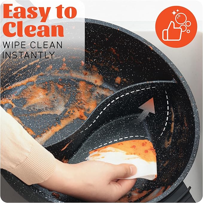 TWIN™ Electric Hot Pot with Divider | EvenHeat Cast Aluminum Non-Stick Pot - Image 7