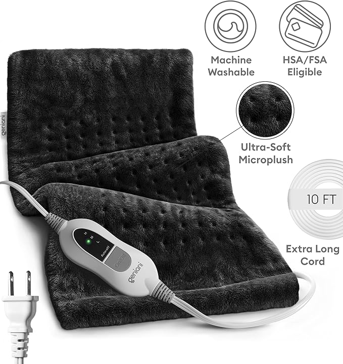 GENIANI Electric Heating Pad for Back Pain & Cramps Relief, Electric Throw - Image 5