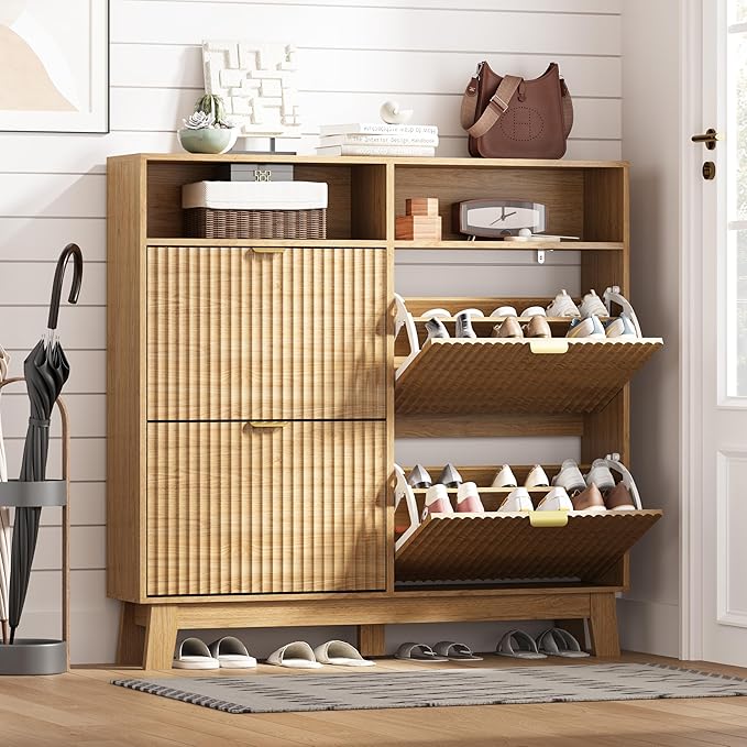 Shoe Cabinet Storage for Entryway by HUANLEGO