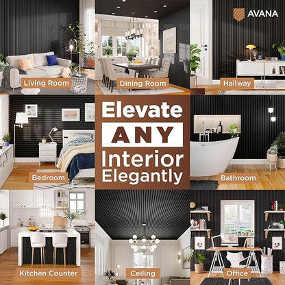 Avana Modern Acoustic Wood Wall Panels – 47.2 x 12.6 Inch Black Oak Acoustic - Image 3