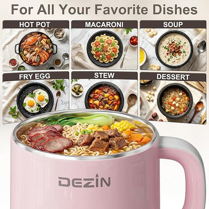 Dezin Hot Pot Electric, Rapid Noodles Cooker, Stainless Steel Electric Pot 1.6 - Image 5