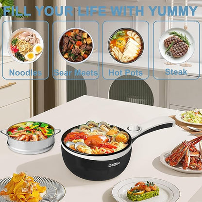 Dezin Hot Pot Electric with Steamer Upgraded, Non-Stick Sauté Pan, Rapid - Image 8