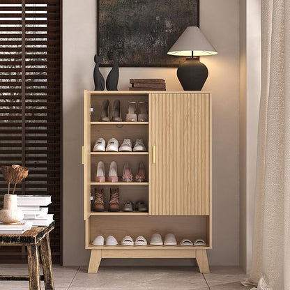 4-Tier Fluted Shoe Cabinet - Image 8