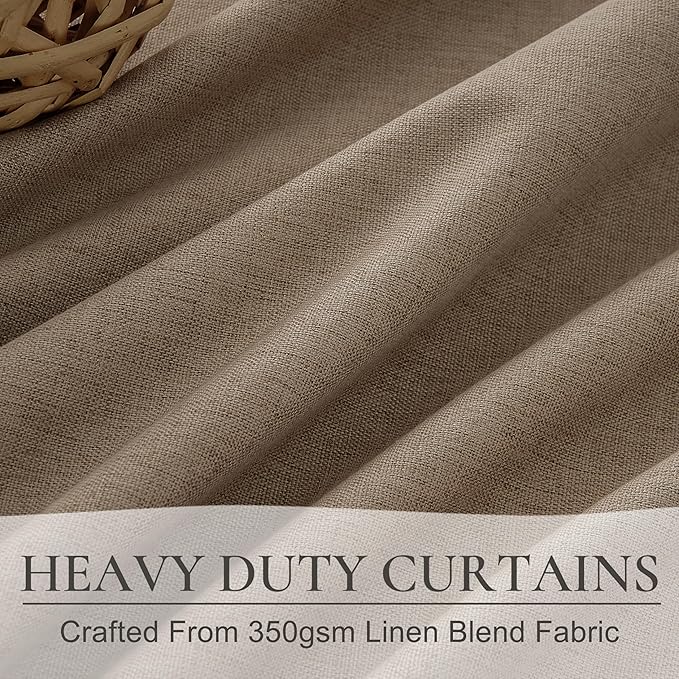 RustBrown Black Out 90 Inch Long Boho Curtains 2 Panel Set, Farmhouse Curtains - Image 5