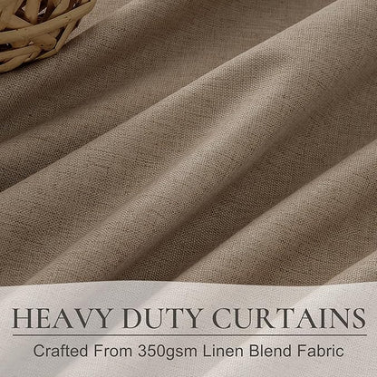 RustBrown Black Out 90 Inch Long Boho Curtains 2 Panel Set, Farmhouse Curtains - Image 5