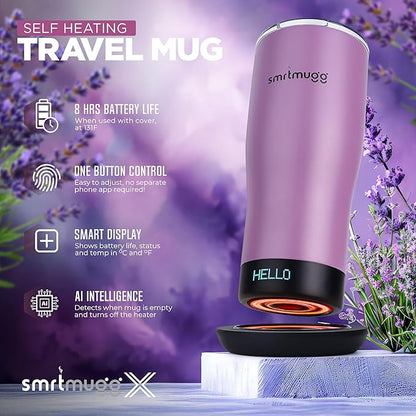 X Heated Coffee Mug 19 oz., 8 Hour Battery Life, Self-Heating, Adjustable Temp - Image 3