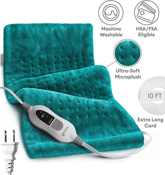 GENIANI Electric Heating Pad for Back Pain & Cramps Relief, Electric Throw - Image 6