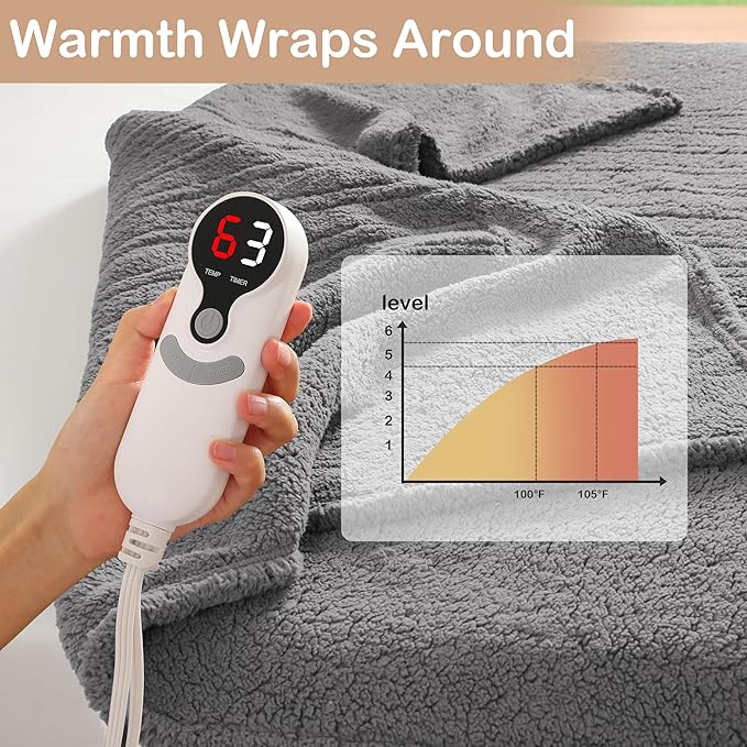 Electric Heated Blanket Throw Size 50"×60" - Image 7