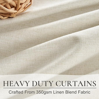 Cute Blackout Curtains 60 Inches Extra Wide Linen 84 Inch Length - Image 4
