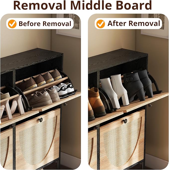 IRONCK Rattan Shoe Cabinet Storage - Image 6
