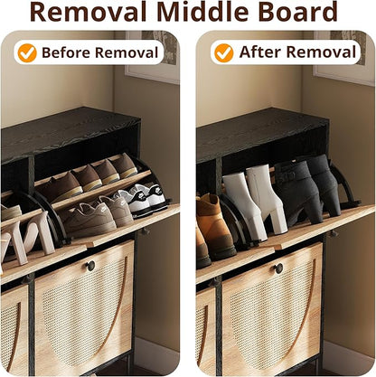 IRONCK Rattan Shoe Cabinet Storage - Image 6