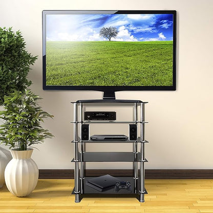 Mount-It! Tempered Glass AV Component Media Stand, Audio Tower and Media Center - Image 2