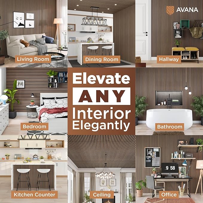 Avana Acoustic Wood Wall Panels – 47.2 X 12.6 Inch Smoke Walnut Acoustic Panels - Image 3