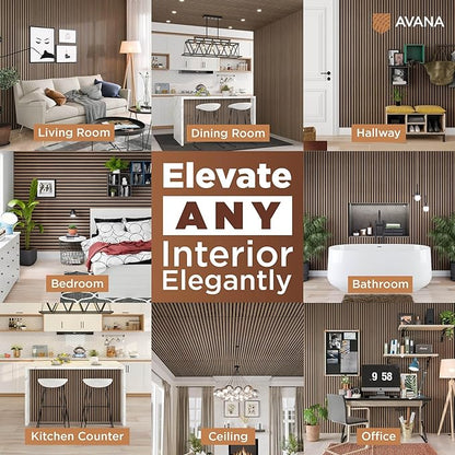 Avana Acoustic Wood Wall Panels – 47.2 X 12.6 Inch Smoke Walnut Acoustic Panels - Image 3