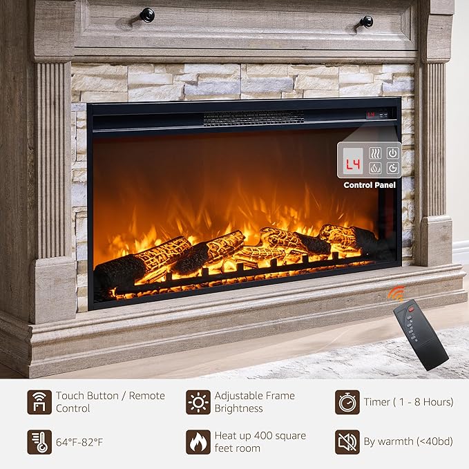 OKD 52" Farmhouse Electric Fireplace TV Stand - Image 4