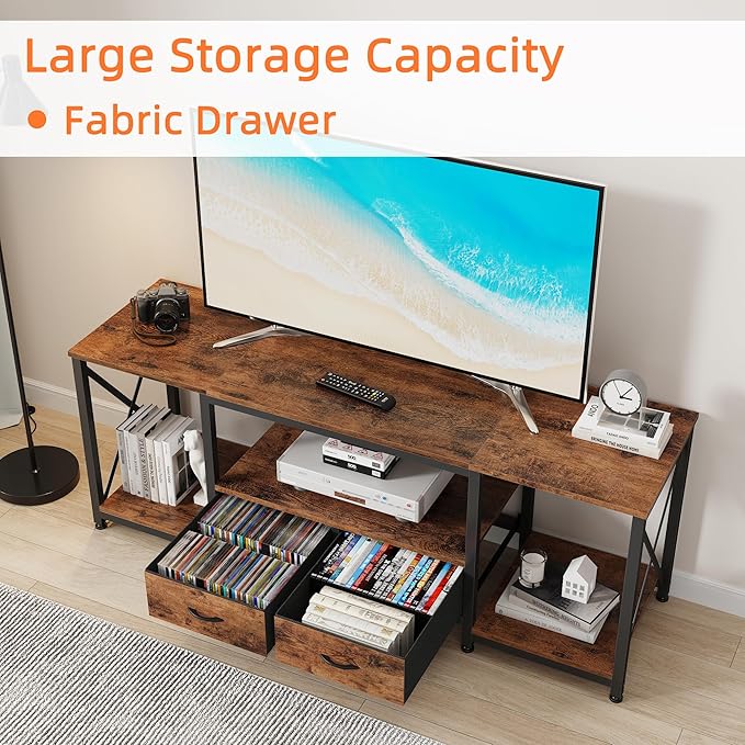 GYIIYUO TV Stand with Fabric Drawer - Image 7