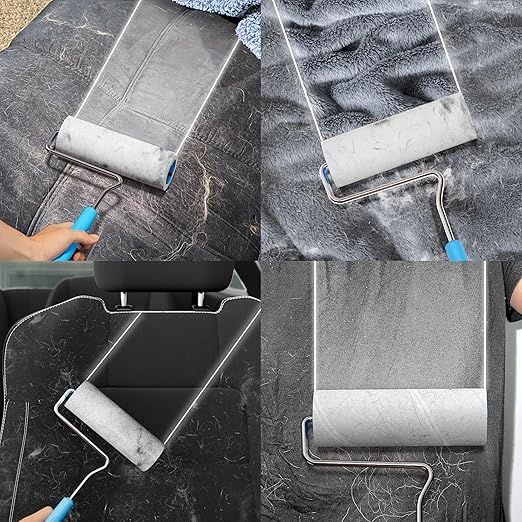 Large Surface Extra Sticky Lint Roller 6.3'', 444 Sheets Long Handle Pet Hair - Image 5