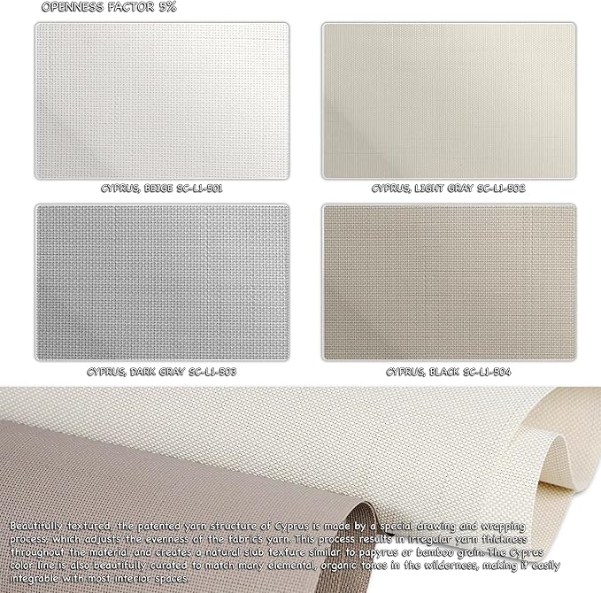 HILADUO Customized Solar Screen Roller Shade Blinds - Image 3