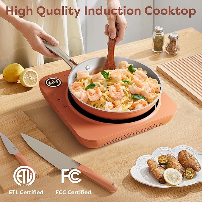 CIARRA CATIH1A-O Portable Induction Cooktop, Slim Single Electric Countertop - Image 3