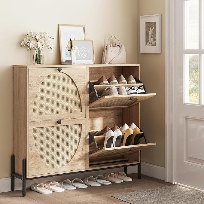 IRONCK Rattan Shoe Cabinet Storage - Image 2
