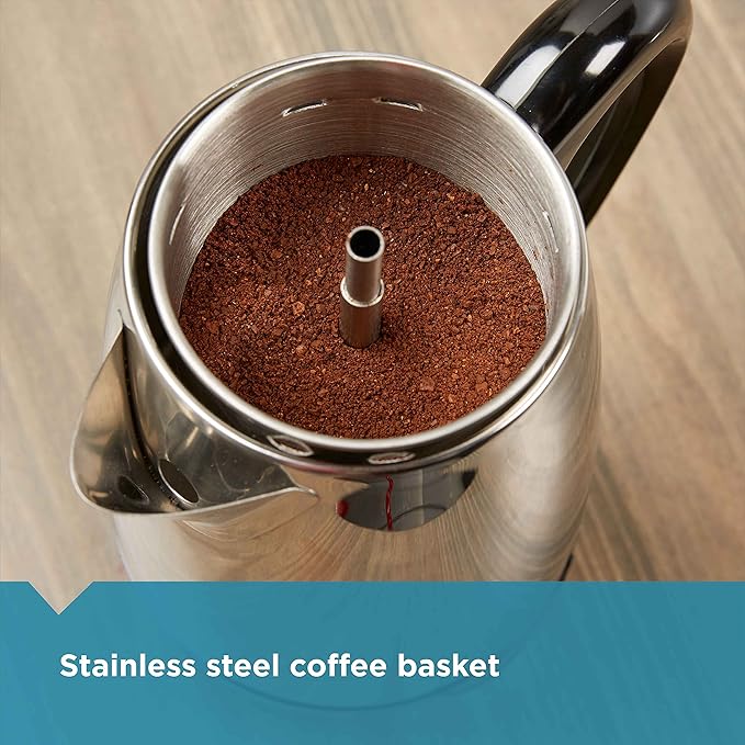 Farberware Electric Coffee Percolator, Stainless Steel Basket, Automatic Keep - Image 3