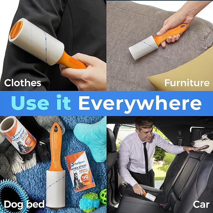 PetLovers Extra Sticky Lint Roller Mega Value Set 450 Sheets - Image 5