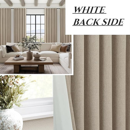 GreyBeige Modern Neutral 90 Inch Blackout Sliding Glass Door Curtains Light and - Image 7