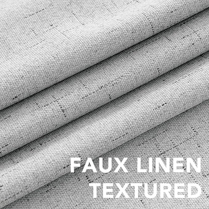 H.VERSAILTEX Linen Blackout Curtains Durable Thick Textured Linen Look 100% - Image 4