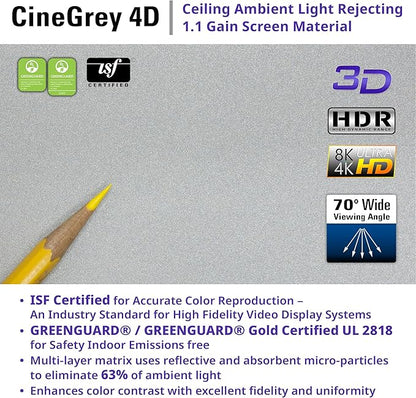 Elite Screens ezCinema Tab-Tension CineGrey 4D, 121-inch 16:9, Manual Floor - Image 9