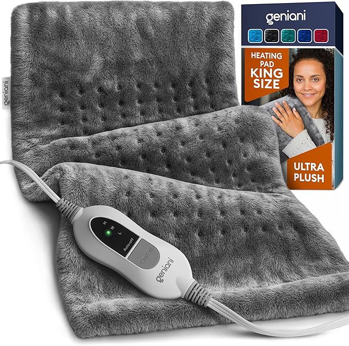 GENIANI Electric Heating Pad for Back Pain & Cramps Relief, Electric Throw by GENIANI