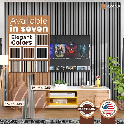 Avana Modern Acoustic Wood Wall Panels – 94.4 X 12.59 Inch Gray Oak Acoustic - Image 7