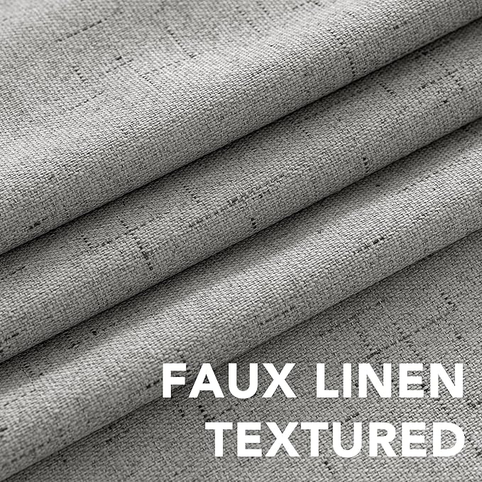 H.VERSAILTEX Linen Blackout Curtains 108 Inches Long 100% Blackout Thermal - Image 4