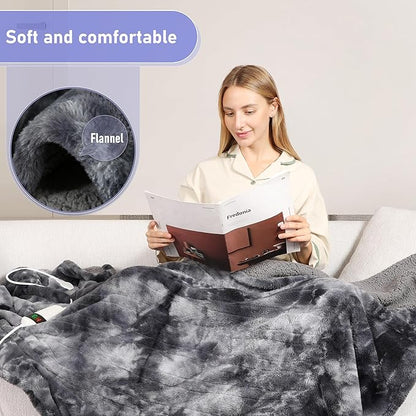 Electric Heated Blanket Full 72''x84''Size Faux Fur Heating Blanket 10 Heating - Image 3