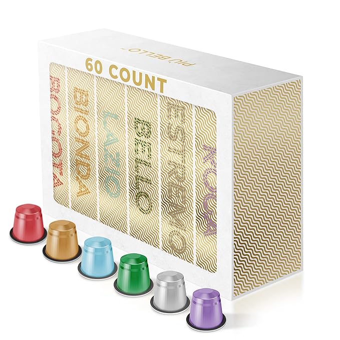 Piu Bello Espresso Coffee Pods for Nespresso Original Machines – Variety Pack – by PIUBELLO