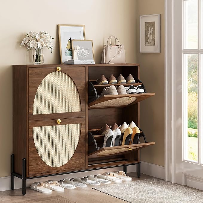 IRONCK Rattan Shoe Cabinet Storage - Image 2