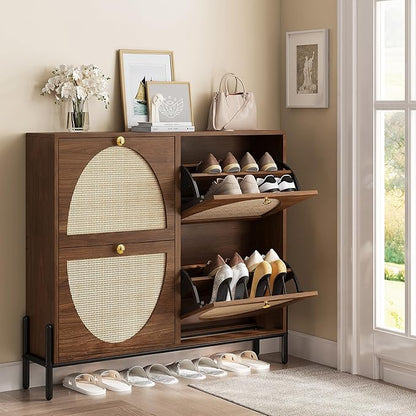 IRONCK Rattan Shoe Cabinet Storage - Image 2