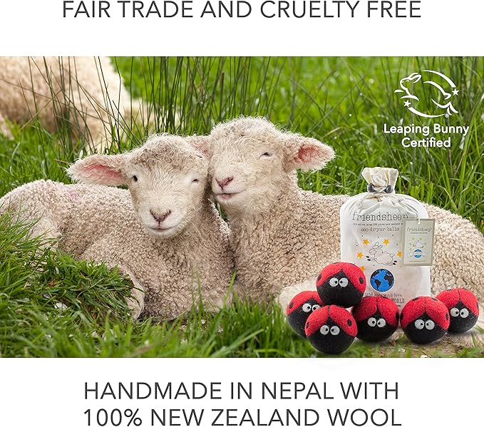 Friendsheep Wool Dryer Balls, Organic Reusable Fabric Softener Alternative - Image 6