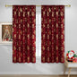NICETOWN 2 Panels Red Christmas Curtains W42 x L63 in, Rod Pocket Gold Stamping by NICETOWN