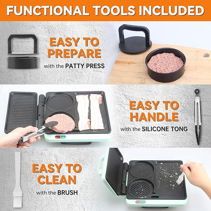 Baker's Friend Breakfast Sandwich Maker, Nonstick Electric Griddle & Grill Combo - Image 5