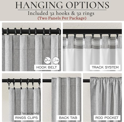 Grey Blackout Curtains 84 Inch Length 2 Panels Set - Image 4