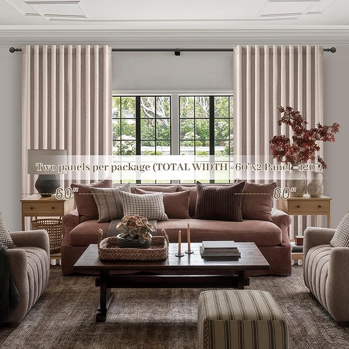 Blackout Curtains 60 Inches Extra Wide Curtains 84 Inch Length - Image 6