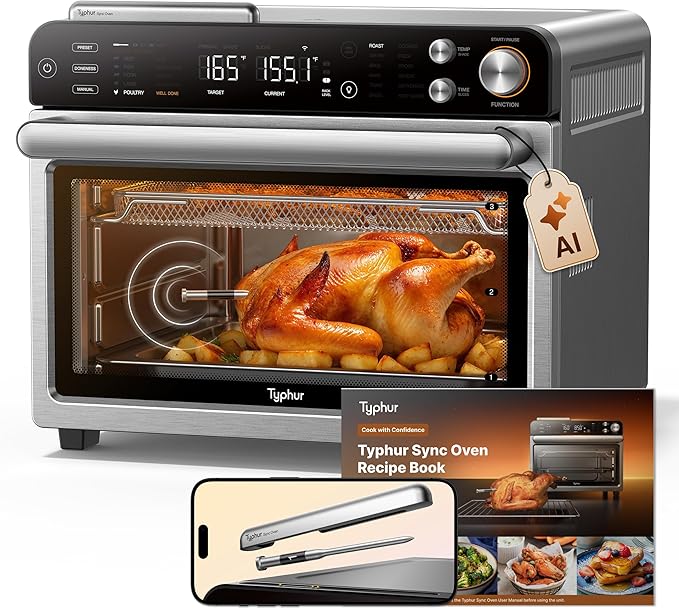 Typhur Sync Oven with Smart AI Wireless Meat Thermometer Probe, 12‑in‑1 by Typhur