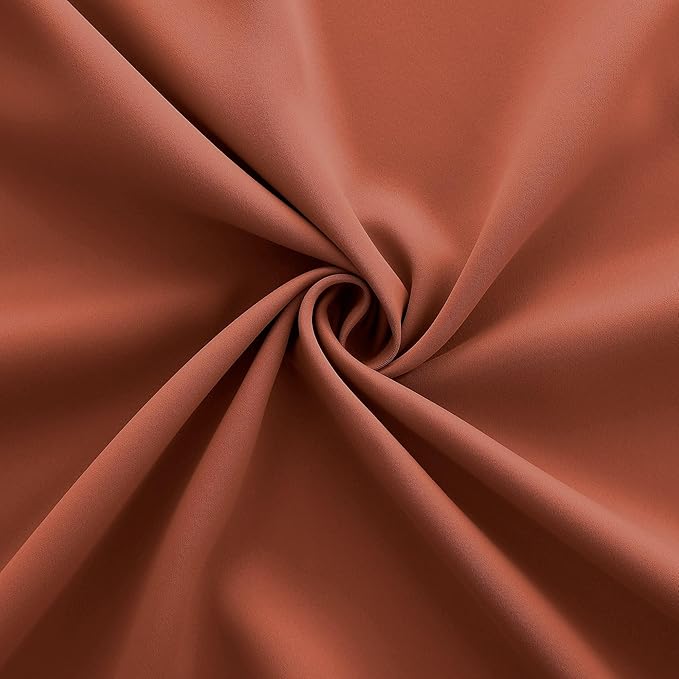 KOUFALL Burnt Orange Grommet Top Curtains - Image 9