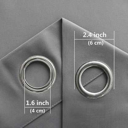 DWCN Grey Room Darkening Blackout Curtains, Thermal Light Blocking Drapes - Image 4