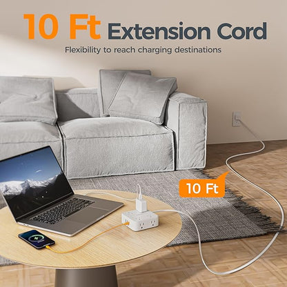 TESSAN 10 Ft Flat Plug Extension Cord - Image 2