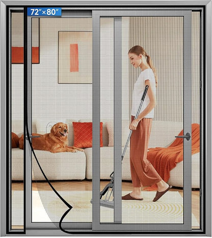 Magnetic Screen Door Left Right Side Opening Upgraded PET Mesh Greater Than by Longeas