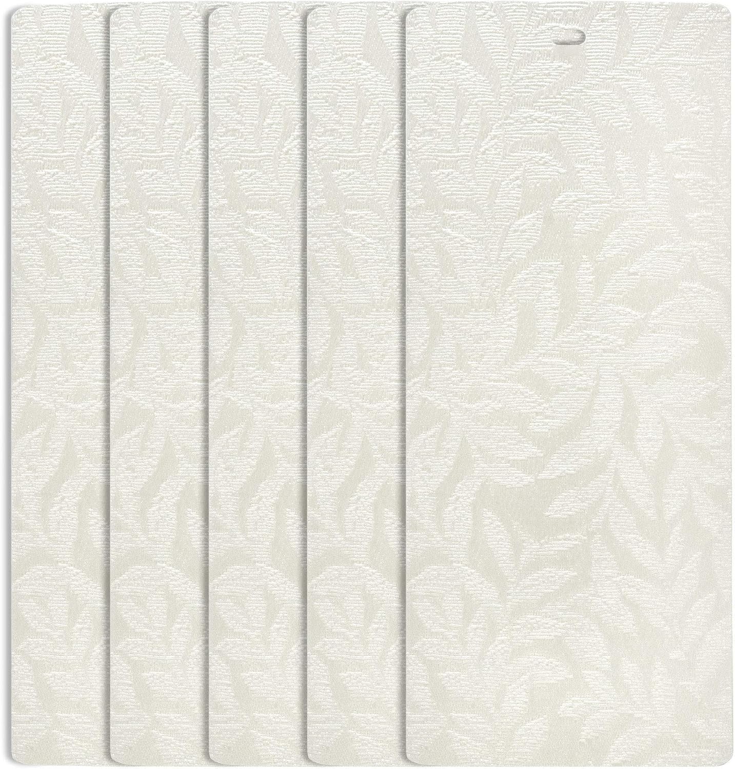 DALIX Rainforest Off White Vertical Blind Texture Sliding Door 82.5 Qty 5 Pack