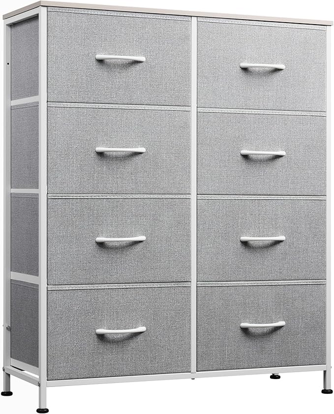 WLIVE Fabric Dresser for Bedroom, Tall Dresser by WLIVE
